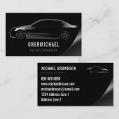 Carte De Visite Automauto noir conducteur de voiture (Devant / Derrière)