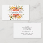Carte De Visite Automne automne floral (Devant / Derrière)