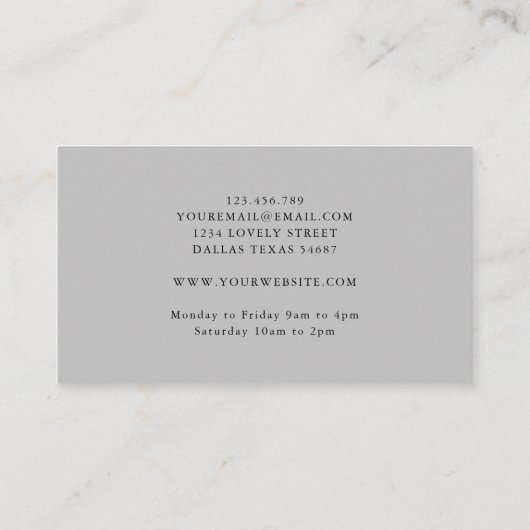 Carte De Visite Automne Automne Moody Design Floral (Dos)