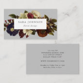 Carte De Visite Automne Automne Moody Design Floral (Devant / Derrière)