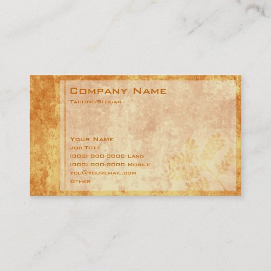 Carte De Visite Automne brûlé (Devant)