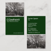 Carte De Visite Automne dans le parc - Vert foncé (Devant / Derrière)