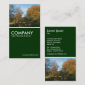 Carte De Visite Automne dans le parc - Vert foncé (Devant / Derrière)