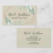 Carte De Visite automne feuilles cadre verdoyant (Devant / Derrière)