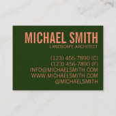 Carte De Visite Automne Feuilles d'automne Rouge Vert Nature Volag (Dos)