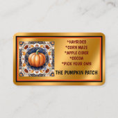 Carte De Visite Automne Thanksgiving Collection Citrouille moderne (Devant)