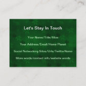 Carte De Visite Automnes de Whatcom (Dos)