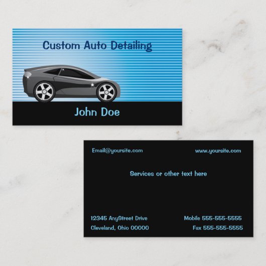 Carte de visite automobile (Devant / Derrière)