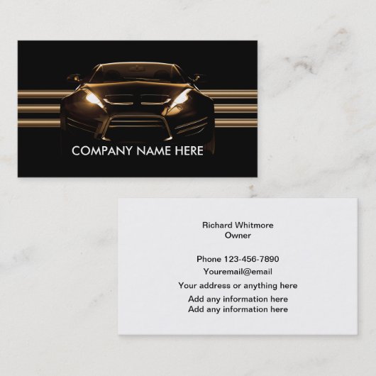 Carte De Visite Automobile Cool (Devant / Derrière)