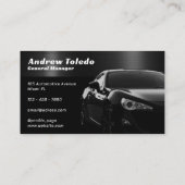 Carte De Visite Automobile de style noir et métallique (Dos)