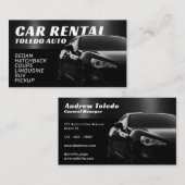 Carte De Visite Automobile de style noir et métallique (Devant / Derrière)