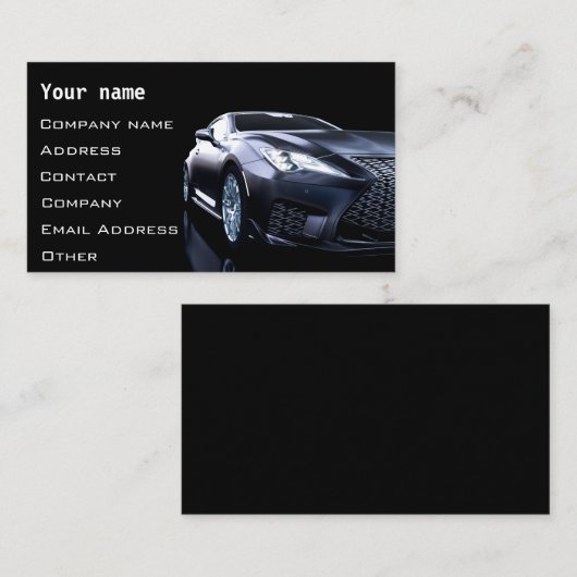 Carte de visite automobile élégant (Devant / Derrière)