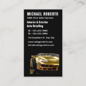 Carte de visite automobile élégant noir et or (Devant)