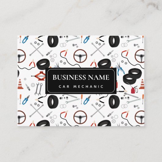 Carte De Visite Automobile Mécanicien Outils Automobile QR Code (Devant)