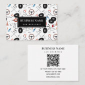 Carte De Visite Automobile Mécanicien Outils Automobile QR Code (Devant / Derrière)