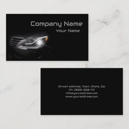 Carte de visite automobile noir (Devant / Derrière)