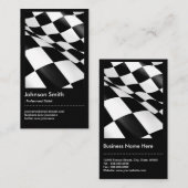 Carte De Visite Automobile - Noir Blanc Plaid À damiers Drapeau (Devant / Derrière)