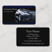 Carte de visite automobile noir élégant (Devant / Derrière)
