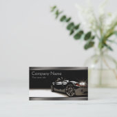 Carte de visite automobile noir élégant (Debout devant)