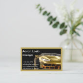 Carte de visite automobile noir et doré (Debout devant)