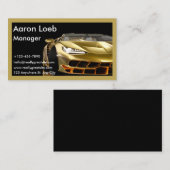 Carte de visite automobile noir et doré (Devant / Derrière)