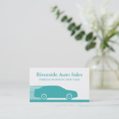 Carte de visite automobile rapide, Turquoise (Debout devant)