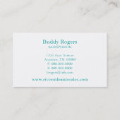 Carte de visite automobile rapide, Turquoise (Dos)