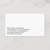 Carte De Visite Automobile | Réparation de voitures et pièces | Pr (Dos)