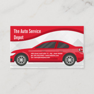 Carte De Visite Automobile rouge Services de voiture Pièces au