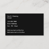 Carte De Visite Automotive Car Detail Services Nouveau (Dos)