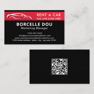 Carte De Visite Automotive Car Rent Center Fast Road code qr