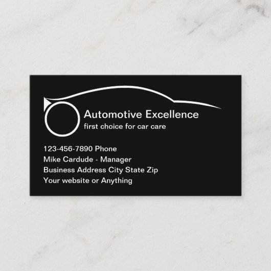 Carte De Visite Automotive Services Cool Business Cards (Devant)