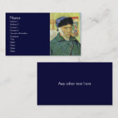 Carte De Visite Autoportrait avec oreille bandée par Van Gogh (Devant / Derrière)