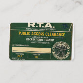 Carte De Visite Autorisation d'accès public R.T.A. 26P (Devant)