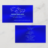 Carte De Visite Autosales, automobile classique Glace-bleue, (Devant / Derrière)