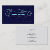 Carte De Visite Autotrade Sportscar sur modèle bleu (Devant / Derrière)