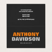 Carte De Visite Autre Taille Parfaite Gris Orange Gras Texte (Extérieur déplié)