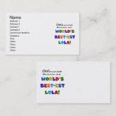 Carte De Visite Autrement connu comme les meilleurs cadeaux Lola (Devant / Derrière)