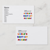 Carte De Visite Autrement connu comme Meilleur-est Memaw du monde (Devant / Derrière)