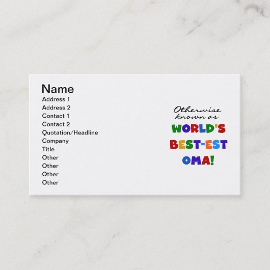 Carte De Visite Autrement connu comme T-shirts et cadeaux de (Devant)