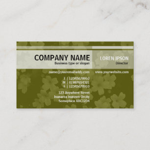 Carte De Visite Autres tons - Fleurs - Olive