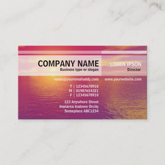 Carte De Visite Autres tons - Sunrise Sunset (Devant)