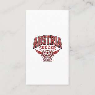 Carte De Visite Autriche Football 2026 Football Gras Pays Typograp