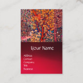 Carte De Visite AUTUMN FOREST ANIMALS Haricots, faisan, Floral rou (Devant)