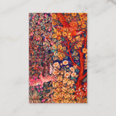 Carte De Visite AUTUMN FOREST ANIMALS Haricots, faisan, Floral rou (Dos)