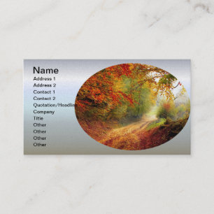 Carte De Visite Autumn Leaves and Trees Covering Dirt Road