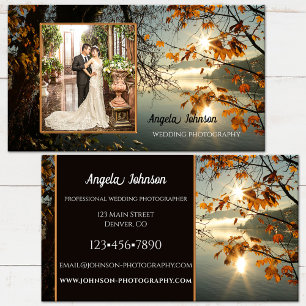 Carte De Visite Autumn Leaves Your Photo Business Card