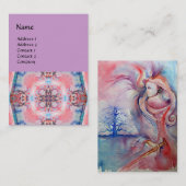 Carte De Visite AVALON 4, rose violet bleu (Devant / Derrière)