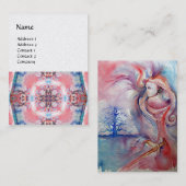 Carte De Visite AVALON 4 , rose violet bleu perle papier (Devant / Derrière)