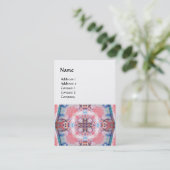 Carte De Visite AVALON 4 , rose violet bleu perle papier (Debout devant)